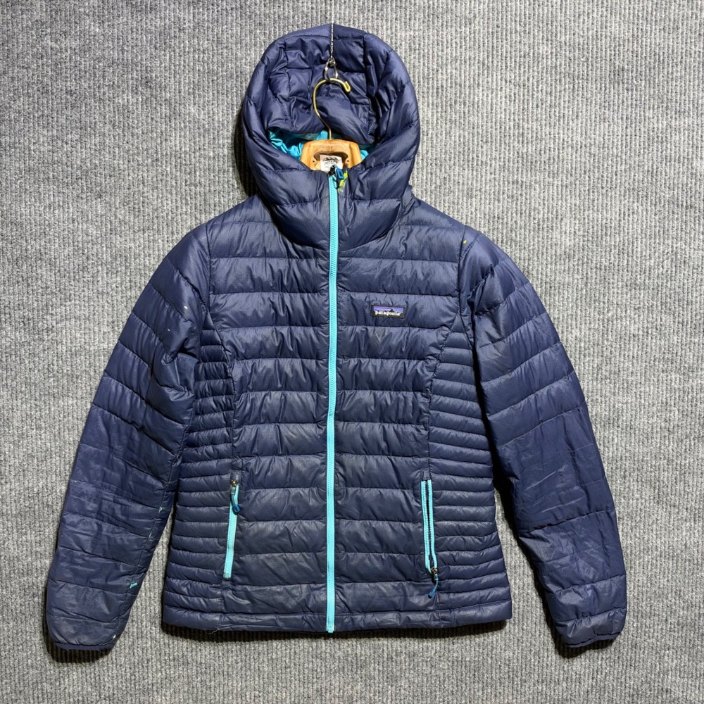 Patagonia Down Sweater Hoody Womens S Blue 84711 Puffer Jacket Hooded Insulated